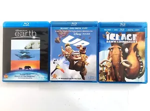 Lot of 3 Blu-ray/DVD Disneynature - Earth 2 Disc, ICE AGE Dinosaurs, Pixar "UP" - Picture 1 of 4