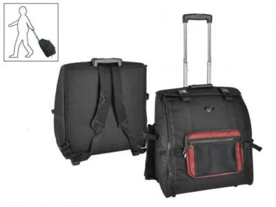 Akkordeon Trolley 120 Bässe Rucksack Bag leicht stabil Rollen Zubehörfach Tasche
