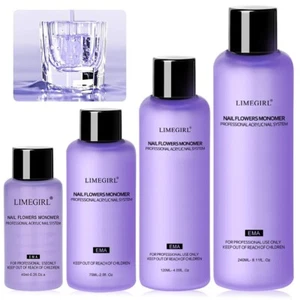 Limegirl Large Capacity Nail Acrylic Liquid Monomer Crystal 40/70/120/240ml for - Imagen 1 de 10