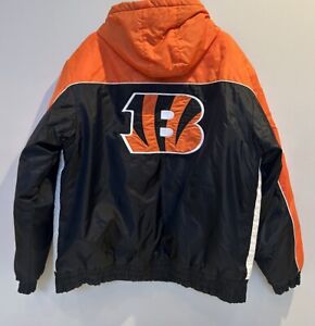 NFL Puffer Jacket Cincinnati Bengals Size Large Orange/Black