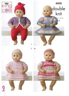 KING COLE 4000 - DOLLS CLOTHES - Cardigan, Dress, Hat, Jacket, Skirt, Trousers - Image 1 of 3
