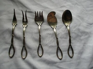 FWS7 Frank M. Whiting STERLING SILVER 1910 Open Handle 5 Piece Condiment set pc - Picture 1 of 5