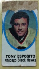1971 Topps Tony Esposito Goals Against Average Leaders #6 Hockey Card Cut Out