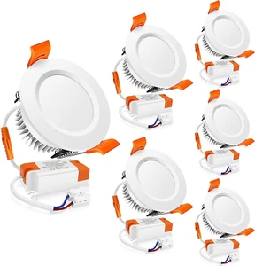 3W Dimmable LED Downlight Kit, 2 Inch Recessed Ceiling Lights, 6 Pack - 3000K Wa - Picture 1 of 8
