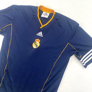 Camiseta de fútbol de entrenamiento Real Madrid 1999/00 grande Adidas azul - Imagen 1 de 17