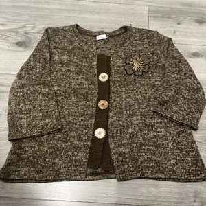 Per Una Size XL Chunky Knit Cardigan Autumnal Colours Chunky Buttons M&S B17 - Picture 1 of 7