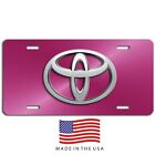Toyota auto art vehicle aluminum license plate car truck SUV pink tag 
