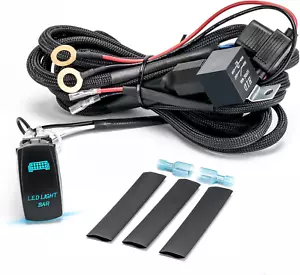 LED Light Bar Wiring Harness 1 Lead 16AWG Nylon Kit for Fog Lights, LED Light Ba - Picture 1 of 12