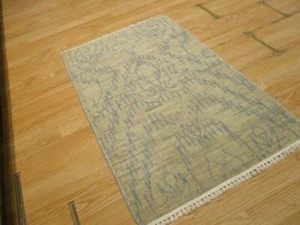 2x3 Modern Agra ABC Collection Handmade-knotted Wool Rug #38 - Picture 1 of 12