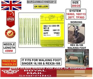 REX26-188 WALKING/FOOT SYS:16X63 TFX63 16X113  S=200/25 INDST SEWING MCHN NEEDLE - Picture 1 of 4