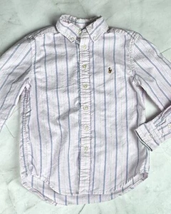 Ralph Lauren Boys Size S (8) Button Down Pink Stripe  Long Sleeve 0200 - Picture 1 of 4