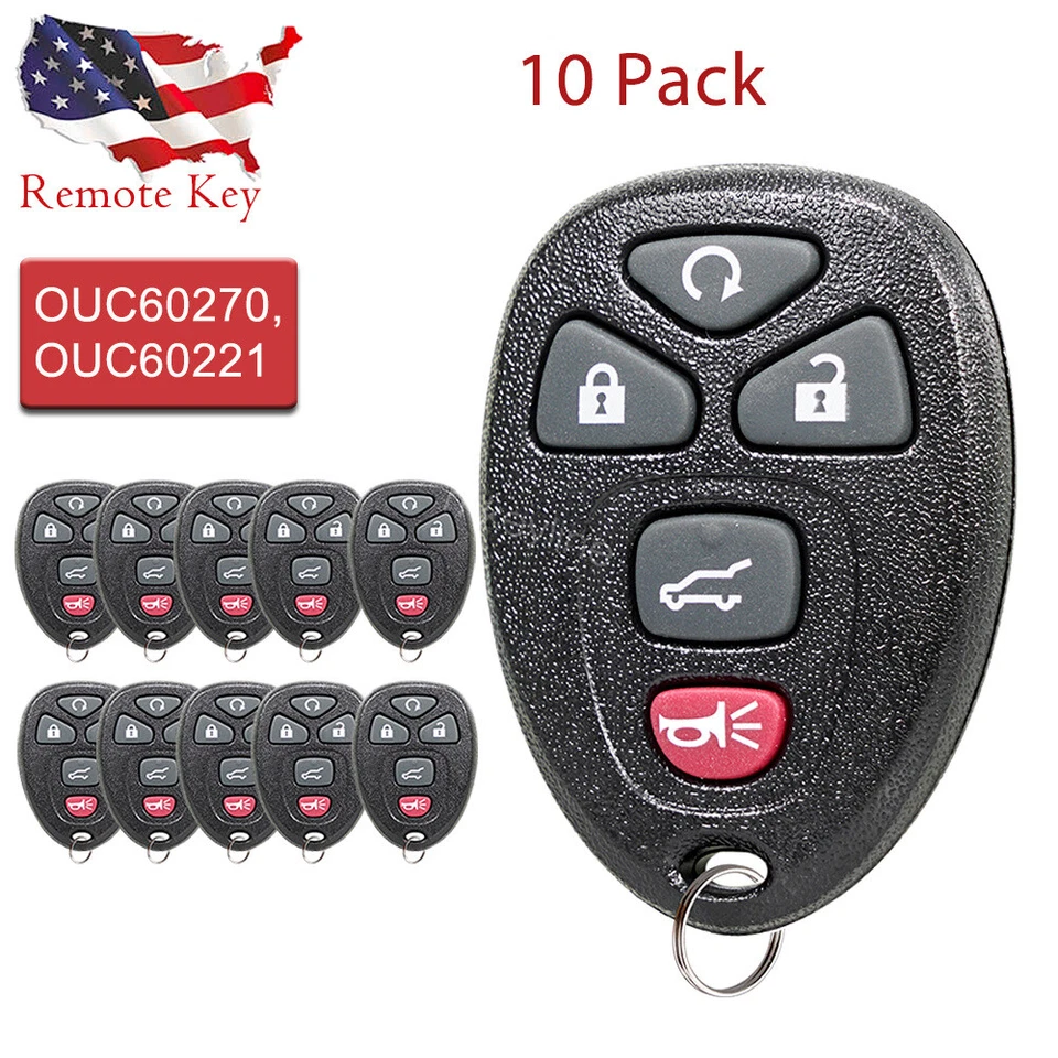 10x Llavero remoto sin llave 5 botones para Cadillac Escalade 2007-2013 OUC60270 Foto 1 de 4