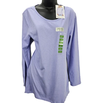 Blusa Earth Yoga Top Mujer L Púrpura Punteada Espaciada Lavanda Damas Manga Larga Foto 1 de 4