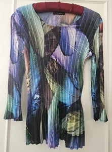 Just Elegance Pleated Stretcy Top 3/4 Length Sleeve Size S fits UK 10-12 BNWOT - Picture 1 of 6