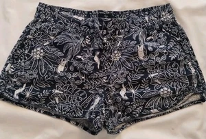 EUC DAMEN GAP BLAU & WEISS GEBLÜMT PULL-ON ELASTISCHE TAILLE KORDELZUG SHORTS 2/26 - Bild 1 von 10