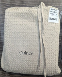 Quince- 100% Organic Luxe Waffle Duvet Cover 3PC Set Color Sand Size Queen -NEW- - Picture 1 of 7