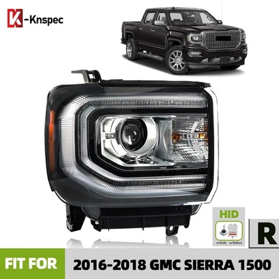 HID/Xenon Headlight For 2016-2018 GMC Sierra 1500 w/Bulb w/Ballast Right Side Foto 1 de 4