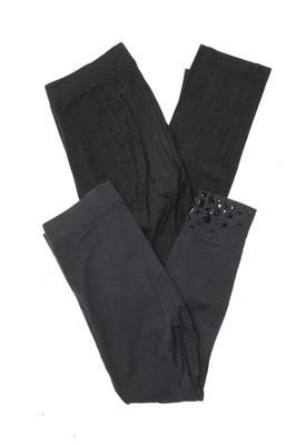DKNYC DKNY Womens Gem Stoned Elastic Waist Fashion Leggings Black Size S M Lot 2 - Image 1 of 4