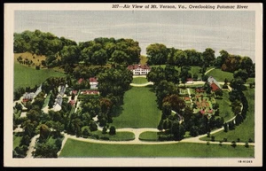 Mansion House Of Mount Vernon Potomac River George Washington Linen Postcard - Picture 1 of 2