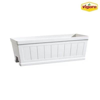 Window Box Planter 28in White Resin Railing Outdoor Indoor Weather Resistant - Image 1 of 4