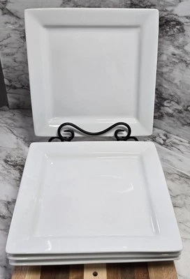 Better Homes Dinner Plates Set of 4 Square White Porcelain Modern Very Heavy - Image 1 of 4