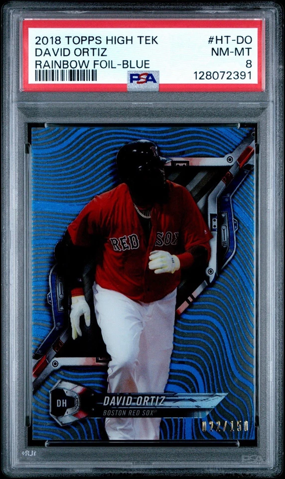 2018 Topps High Tek Rainbow Foil Blue /150 David Ortiz #HT-DO PSA 8 NM-MT - Image 1 of 2