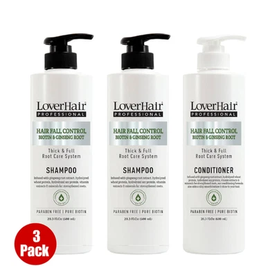 Pack of 3 -LoverHair   | Anti-Hair Loss Shampoo & Conditioner - 600ml - image 1 of 4