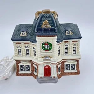 Dickens Christmas Village Keepsake Porcelain Lighted House City Hall WORKS - Picture 1 of 7