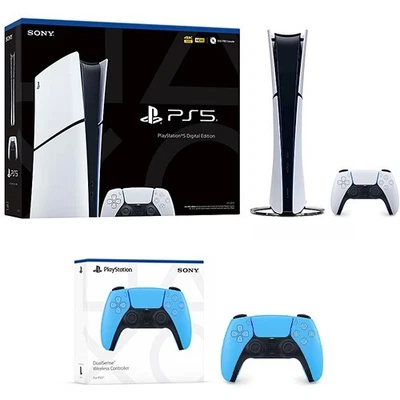 SONY PlayStation 5 Digital Edition + PS5 DualSense Wireless Controller Starlight Blue