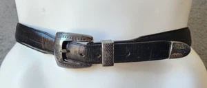 Cintura cowboy western nera vintage Onyx by Brighton taglia 34 made in USA - Foto 1 di 14