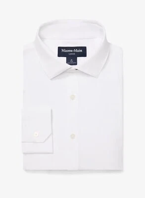 Mizzen+Main Leeward Medium Trim Fit White Solid Performance Dress Shirt - Image 1 of 4