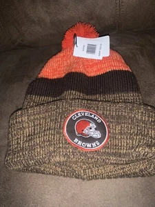 Cleveland Browns Winter Beanie Strick Skimütze Mütze Brauntöne Orange Neu Mit Etikett - Bild 1 von 6