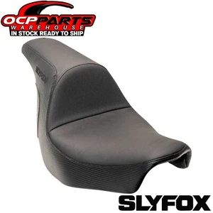NEW SLYFOX LOWRIDER SMOOTH / CARBON SEAT 2018 - 2024 HARLEY DAVIDSON SOFTAIL LOW - Imagen 1 de 6