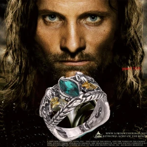 Anello del Signore degli Anelli Aragorn Anello di Barahir Cosplay Sterlina Oggetto di scena di Halloween - Foto 1 di 6