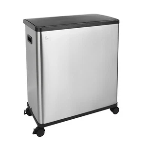 SVITA SR2X30 Sensormülleimer Abfalleimer 2fach 60l inkl. Inneneimer Räder Silber - Bild 1 von 5