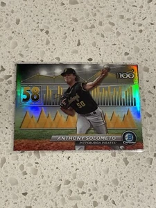 Anthony Solometo 2024 Bowman Chrome Scouts Top 100 Refractor #BTP-58 Pirates - Picture 1 of 2