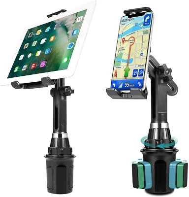 2-in-1 Cup Holder Phone Mount & Tablet Holder for Car with Adjustable Goose Neck - Image 1 of 4