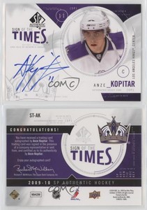 2009-10 SP Authentic Sign of the Times Anze Kopitar #ST-AK Auto