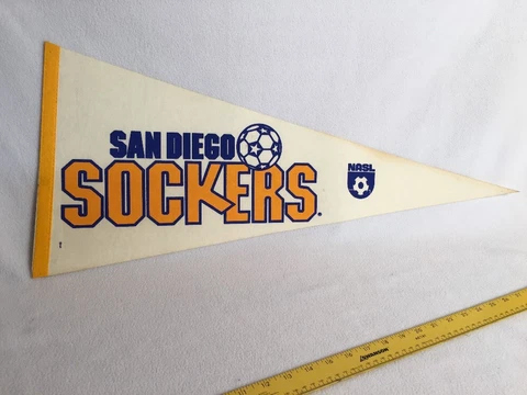 San Diego Sockers NASL Soccer Pennant 30 Inches Vintage Cover
