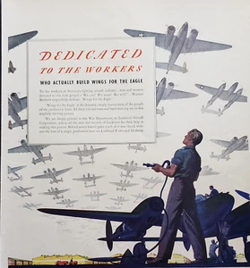 1942 Flügel für den Adler Film Ann Sheridon Dennis Morgan Flugzeuge Druckanzeige - Bild 1 von 2