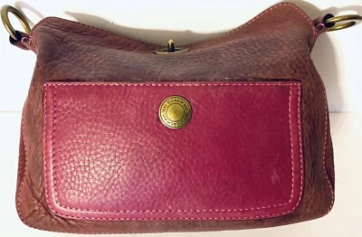 COACH Pebbled Pouch Color Block Purple & Pink Leather Purse Bag E04S-9391 - Image 1 of 4