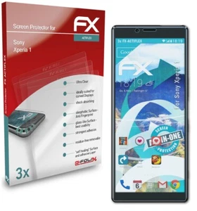 atFoliX 3x Beschermfolie voor Sony Xperia 1 Protective Film duidelijk&flexibel - Afbeelding 1 van 6