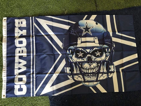 Dallas Cowboys Football Team Skull Helmet Logo 3x5 Flag rare custom flag Tejano Cover