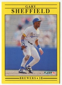 1991 Fleer #596 Gary Sheffield Milwaukee Brewers - Picture 1 of 2