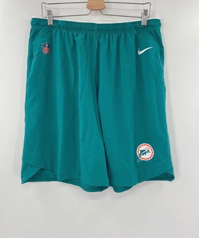 MIAMI DOLPHINS THROWBACK LOGO AQUA NIKE PRACTICE SHORTS W/ POCKETS NEW IN BAG Cover