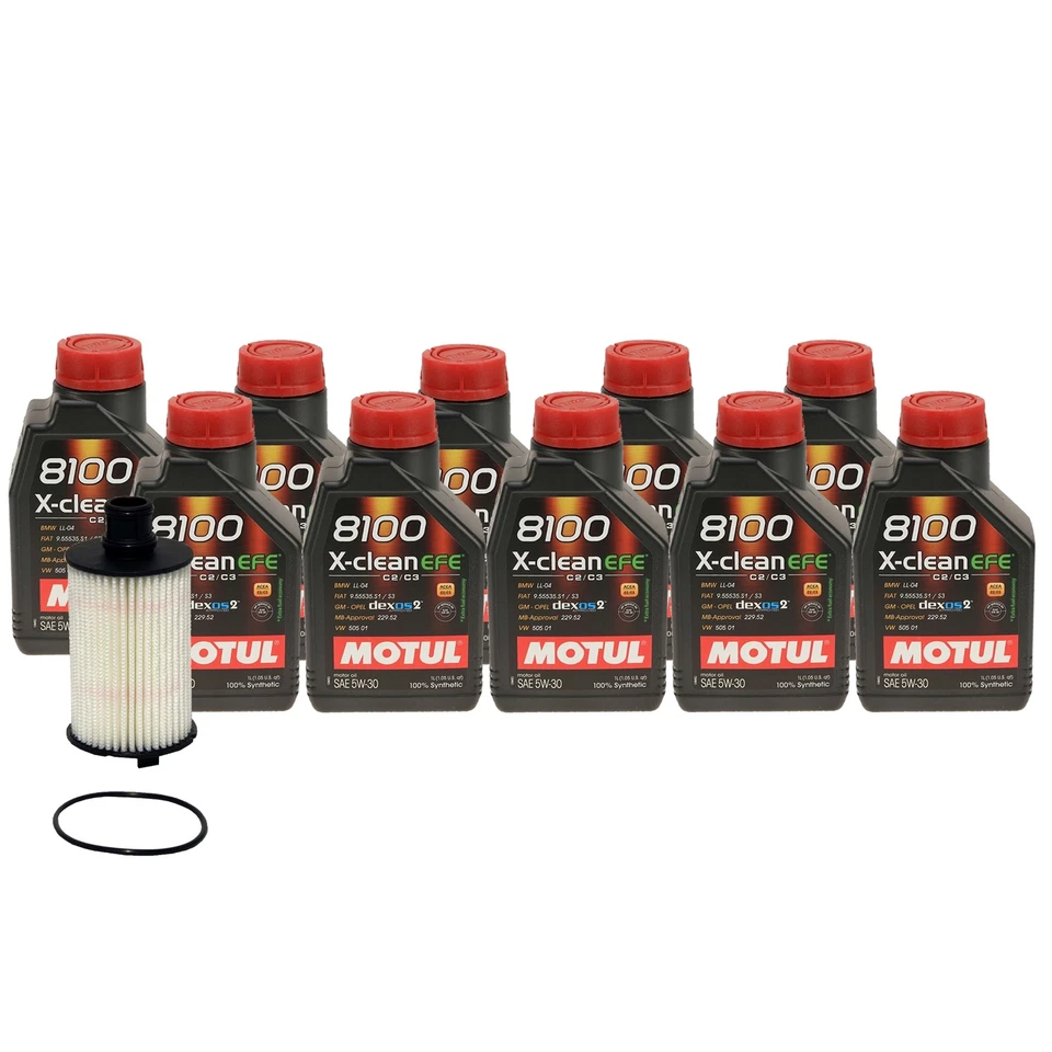 10L Motul 8100 X-CLEAN EFE 5W30 Wix Filter Motor Oil Change Kit For Jaguar XF XJ - Image 1 of 1