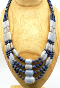 Jay King DTR blaue Spitze Achat Lapis Latz klobige Halskette Sterlingsilber - Bild 1 von 6