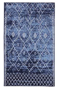 Trellis böhmisch - 2'x4' marineblau, marokkanisch verblasstes Übergangsgebiet Teppich - 511 - Bild 1 von 7