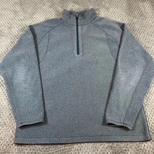 Obermeyer Vintage Blue Quarter Zip Pullover Soft Knit Fleece Sweater Ski Winter - Picture 1 of 6