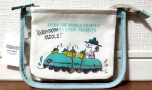 Peanuts Everyday Snoopy Beagle Scout PVC & Cotton Poach Zipper Bag Gift JAPAN - Picture 1 of 3